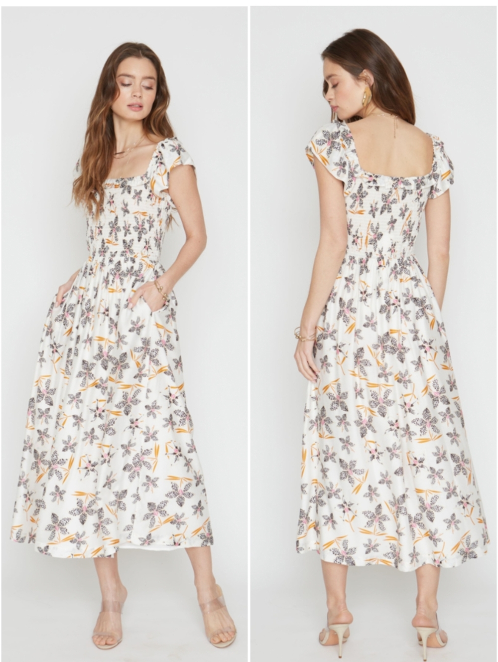 Caballero Emile Dress Disa Orchid Print Small